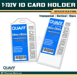 RF Printing - QUAFF T-732V Transparent ID Card Holder Vertical (10pcs)