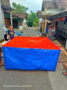 Terpal Kolam Terpal Ikan Kotak 300x200x80 / 3x2x80 / 200X300X80 / 2X3X80 Budidaya Ikan Lele Nila Gurame Belut Cupang Udang