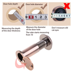Zinc Alloy Peephole for Front Door with Privacy Cover Hidden Security Door Viewer Diameter 16mm Fine Thread Design