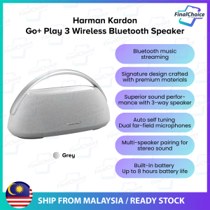 Harman Kardon Go+ Play 3 Portable Bluetooth Speaker Superior Sound Performance Auto Self-Tuning Built-in Battery