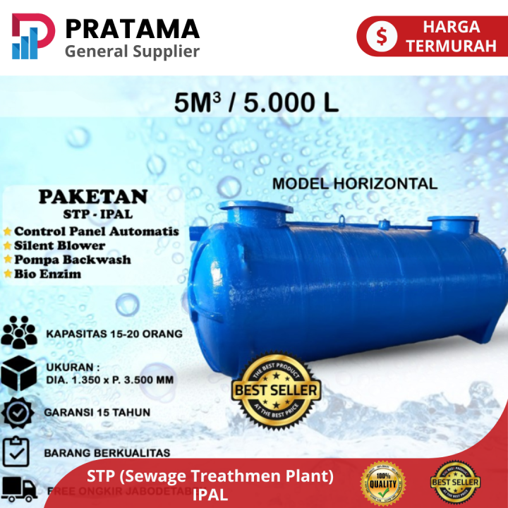 tangki tanam STP BIOTECH 5m3 / IPAL BIOFIL 5M3 / IPAL BIOFILTER 5.000 ...