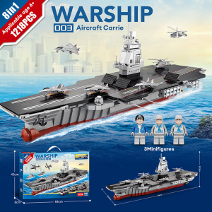 Mainan Warship kapal induk Polisi Blok Bangunan Puzzle Susun Edukasi Mainan 8/12 tahun