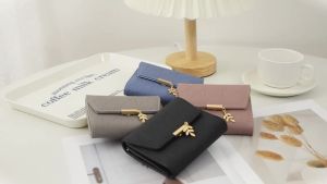 Bifold Wallet   Womens Leather  RFID  Shield Card Holder   Compact Wallet   Zipper Coin Pouch   With ID Window  A- Mint Green