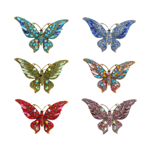 Elegant Enamel Butterfly Brooch Vintage Inspired Designs With Rhinestones for Women Accessories Gifts Ideas