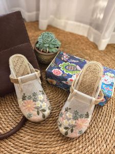 25 New Models Of Taiwan-Style Embroidered Slippers Casual Breathable Organza Mesh Non-Slip Slippers