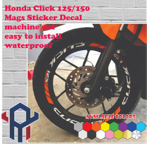 Honda Click 125/150 Mags Sticker Decals PAIR - Front and Back Die Cut Waterproof Sticker Machine Cut