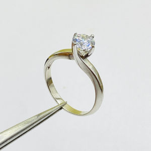 Nhẫn Moissanite Mỹ D/FL màu trắng kiểm định GRA kiểu 4 chấu hoa hồng chủ 6mm Nhẫn bạc nữ xi bạch kim đẹp Nhẫn kim cương nhân tạo moissanite màu xanh thiết kế sang trọng và đẳng cấp - KIM LỘC PHÁT N4CTHH6L