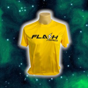 เสื้อยืดสกรีนลาย FLASH  มี3สีขาว ดำ เหลือง ผ้าไมโครโพลีเอสเตอร์ ผ้าดีนุ่มลื่น แห้งไว ไม่อับชื้น