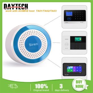 1-3 Days Delivery Daytech/Chunhee 433mhz Wireless Sound and Light Siren 100dB Standalone Strobe Siren Home Security Sound Alarm System