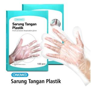 SARUNG TANGAN PLASTIK ONEMED FOOD GRADE KUAT DAN TAHAN LAMA DISPOSABLE GLOVES ONEMED Isi 100pcs