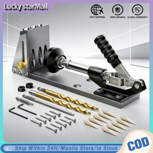 Mini Portable Pocket Hole Jig Kit | Woodworking Inclined Hole Puncher with Step Drill Bit & Locator