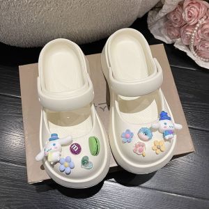 Free Shipping WomenS Summer Outdoor Breathable Thick-Soled Clogs Closed-Toe Half-Slippers Sandals