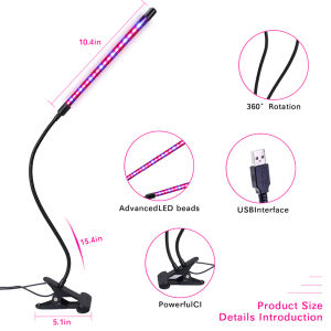 Vimite LED Grow Light USB Phyto Lamp Full Spectrum Horticultural Phytolamp With Control For Indoor Cultivation Plant Flowering