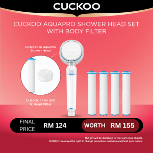 CUCKOO AquaPro Filtered Shower Head with Body Filter Set-ESS0130