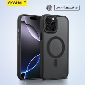 BKWHALE กรณีโทรศัพท์แม่เหล็ก สำหรับ iPhone 17 Pro Max 17Air 16 Pro Max 16Plus 15 Pro Max 15Plus 11 12 13 14 Pro Max กรณีป้องกันลายนิ้วมือด้าน