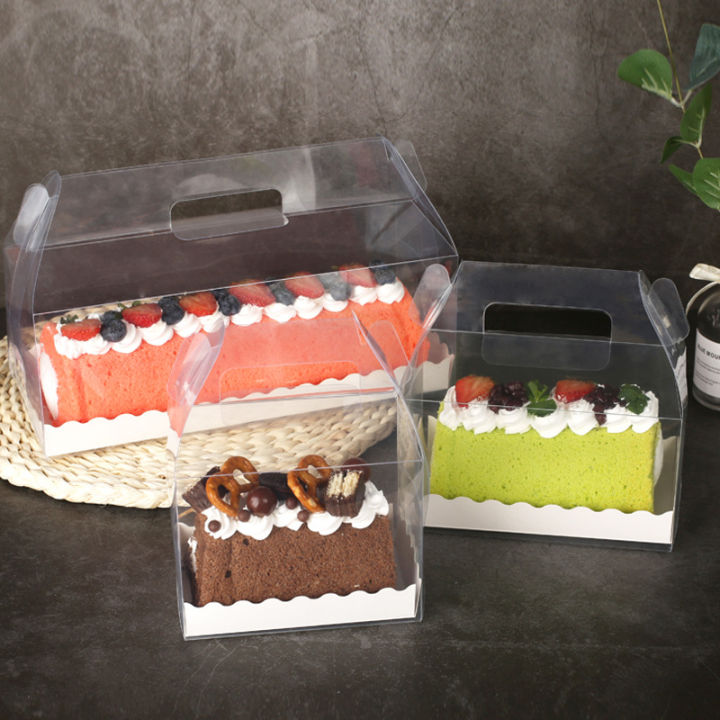 [COD] Clear Mini Cake Box with Handle Acetate Transparent Cake Box for ...