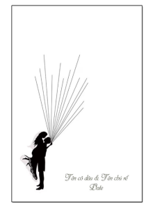 Tranh Wedding Tree In Dấu Vân Tay - Finger Print Tree - Chất Liệu Canvas Trong Ngày Cưới [TẶNG KÈM 4 MÀU NGẪU NHIÊN]