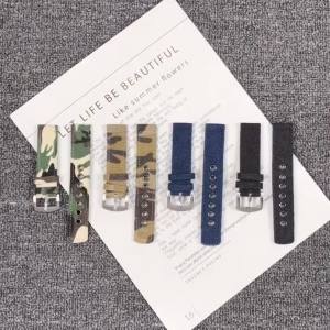 18mm 20mm 22mm 24mm Camouflage Nylon Canvas Strap Men Women Outdoors Sport Replacement celet Band Watch Accessories