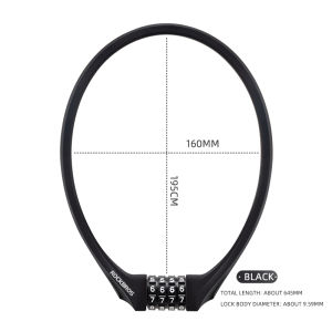 ROCKBROS Bicycle Lock Silicone Wrapped Zinc Alloy Durable Anti Cut & Anti Rust MTB Road Bike Passcode Lock Anti-theft Security Lock