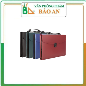 Cặp tài liệu A4 13 ngăn Deli Đen/Xanh/Đỏ/Xanh lá - 1 chiếc - E5557