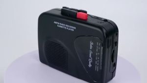 Cassette Player Tape Recorders AM/FM Radio Portable Tape Player Records Built in Speers Manual Record - 2AA Battery Or DC 5V Supply with 3.5MM Earphone- Black