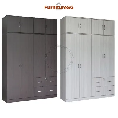 (Furnituresg) 8 Door Wardrobe with 2 Drawers