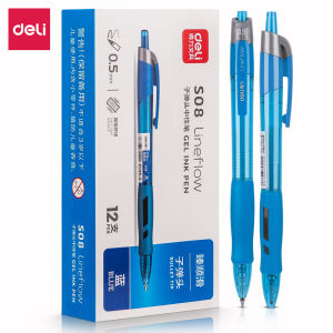 DELI Gel Ink Pen 0.5mm S08 Stationery Student Pen Blue Red Black Pen