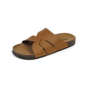 YOTO Mens Flat Sandals Comfortable Cross-Strap Design Minimalist Style Casual Outdoor Slide Sandals