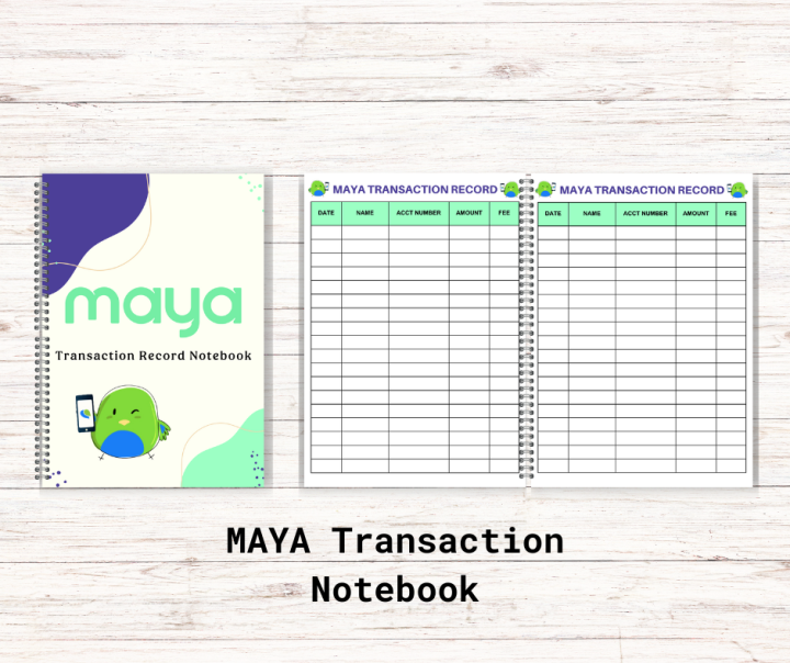 A&J Maya Transaction Notebook Paymaya Record Book 70 Pages Wire Bind ...