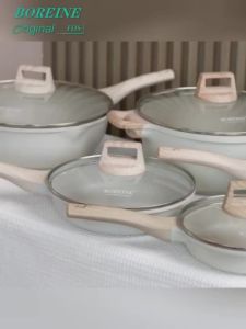 BOREINE Nonstick Frying Pan Skillet Germany Marble Coating Omelette Pan Healthy Stone Cookware Chefs Pan PFOA Free (8/9.5//11/Inch)