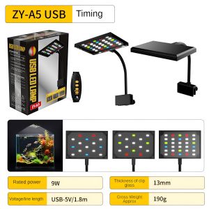 aquarium clip light USB fish tank light dimming color changing LED grass light dimming timing