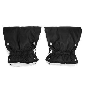 VB45D 1 Pair Thickened Winter Stroller Gloves Soft Velvet Windproof Handrail Gloves Double Layer Anti Cold Stroller Mitten Shopping