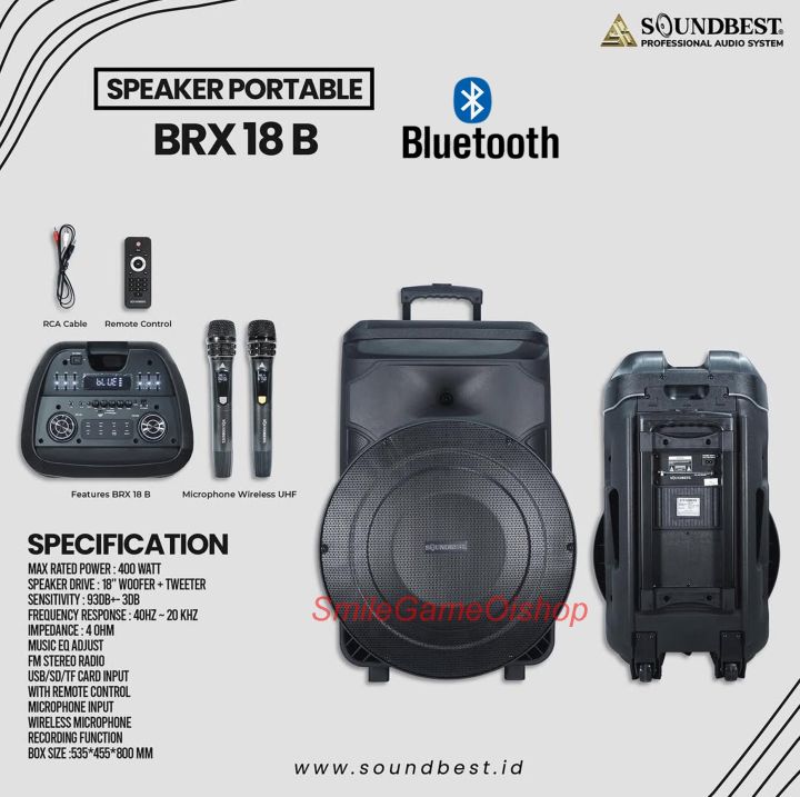 Speaker Portable Soundbest BRX-18B Speaker Trolley SOUNDBEST 18