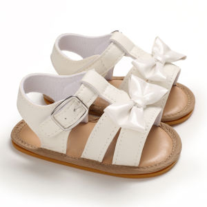 New Summer Sandals for Girls Fashion Bow Leather Princess Style Sandals Comfortable and Breathable Walking Shoes Newborn Shoes