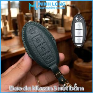 Bao Da Chìa Khoá Ô Tô NIS-A3 Nissan Xtrail Teana Kicks Terra  Navara Sunny Almera Bao Da Ép Form May Thủ Công Handmade