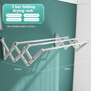 stainless steel Jemuran dinding lipat/Jemuran baju pakaian dinding Jemuran handuk 100cm-200cm