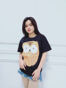 Godwin Collection - Kaos Owla Kaos Combed 30s Sablon Cantik Kaos Wanita Terbaru Atasan Wanita Terbaru Kaos Terlaris Kaos Gambar Owl Lucu
