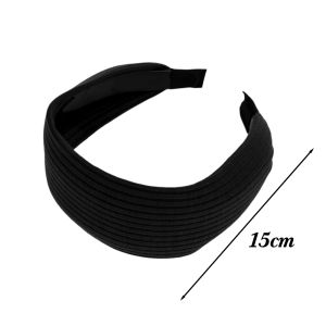 ที่คาดผมผ้าฝ้ายถักแบบกว้างสไตล์เกาหลีสำหรับผู้หญิงหญิงสาววินเทจสีทึบผ้าโพกหัวกันลื่นอุปกรณ์เสริมของศีรษะผ้าโพกศรีษะ