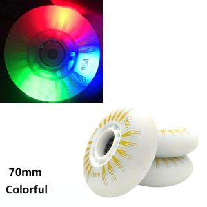 NEXTYOO 4pcs 60/62/70/72/76/80 mm Giày trượt patin trẻ em có bánh xe phát sáng Nhiều màu sắc Đèn LED Bánh xe phát sáng  Bộ bánh xe phát sáng thẳng hàng dành cho giày trượt patin ngoài trời