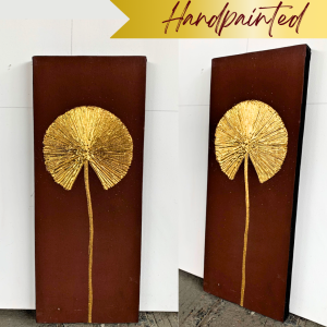 ภาพวาดติดผนัง ภาพวาดมงคล ใบบัว ภาพติดผนังสวยๆ ภาพมงคลฮวงจุ้ย ภาพติดผนังใหญ่ ภาพมงคลโชคลาภ ศิลปะบนผนัง ศิลปะบนผ้าใบ ภาพวาด 20x50x4cm