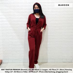 4403 ESREYSA LONG SLEEVES KNIT SET POLOS STELAN WANITA LENGAN PANJANG