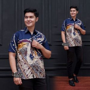 Setelan Batik Pasangan Elegan Motif Abstrak Modern Size M/L/XL/XXL - Kemeja & Tunik