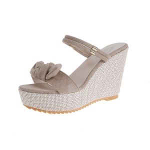 [Free Shipping] WomenS Wedge Sandals New Summer Styles Thick-Soled Versatile For Both Indoor And Outdoor Wear Fashionable Korean Design High-Heeled Slip-On Sandals