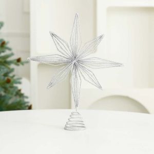 DJDK Luminous Christmas Tree Toppers Star LED Glitter Christmas Tree Decoration Party Decor Iron Christmas Tree Toppers Lights New Year
