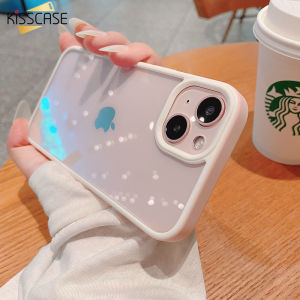 KISSCASE Ốp Lưng Trong Suốt Sang Trọng Cho iPhone 14 Pro Max Cho iPhone 13 12 11 Pro Max X XR XS Vỏ Giáp Cứng Acrylic Chống Sốc Màu Mềm Chống Sốc