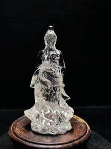 Pure white crystal fox goddess to protect the safety of the exquisitely carved(Free seats)