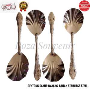 [ROZA SUOVENIR] Sendok Sayur Motif Kerang Isi 10 pcs Stainless Tebal Centong Kerang Centong Sayur Sendok Pesta Sendok Prasmanan Berkualitas Terbaik