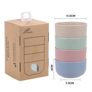 (4 IN 1) Mangkok Wheat Straw/Mangkok Set 4pcs Wheat Straw/Mangkuk Makan Bowl Warna Warni Baby Bowl Wheat Bowl/Set Mangkuk Keluarga