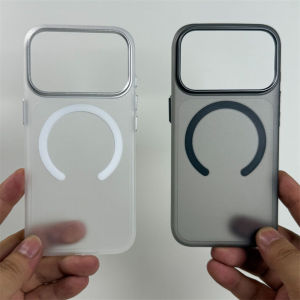 Ultrathin Matte Translucent For Magsafe Case For iPhone 17 Pro 17 Pro Max Metal Lens Frame Magnetic Shockproof Hard Back Cover