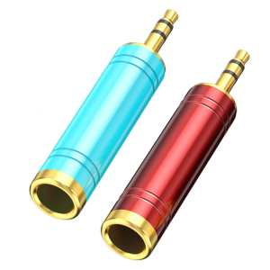 โลหะแบบทำงานหนักอะแดปเตอร์ตัวผู้ขนาด6.35มม. ตัวเมียขนาด3.5มม. ไม่ส่งเสียงอะแดปเตอร์สำหรับหูฟังสตูดิโอ